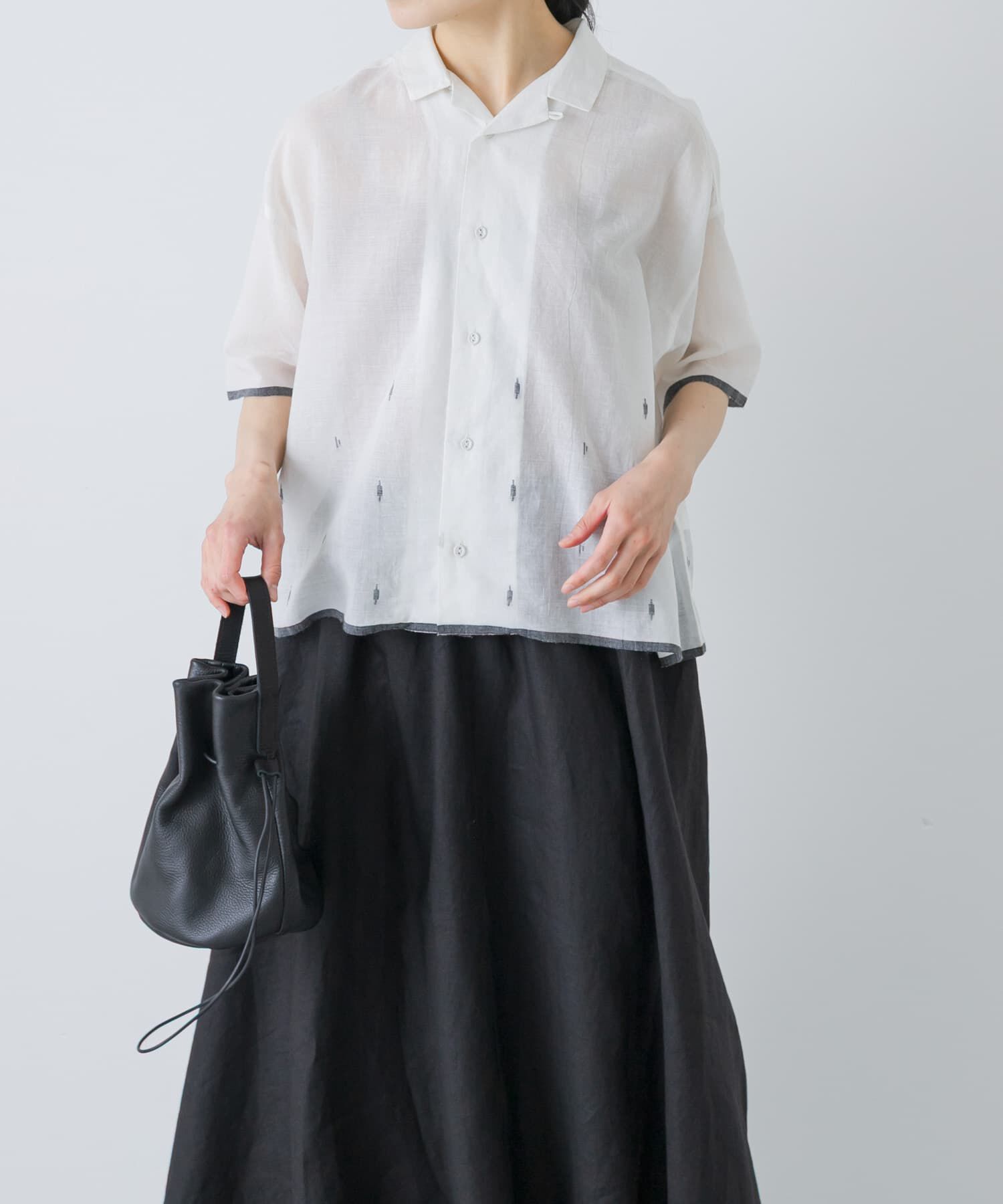 かぐれ「ジャムダニオープンカラーシャツ」|シャツ・ブラウス|