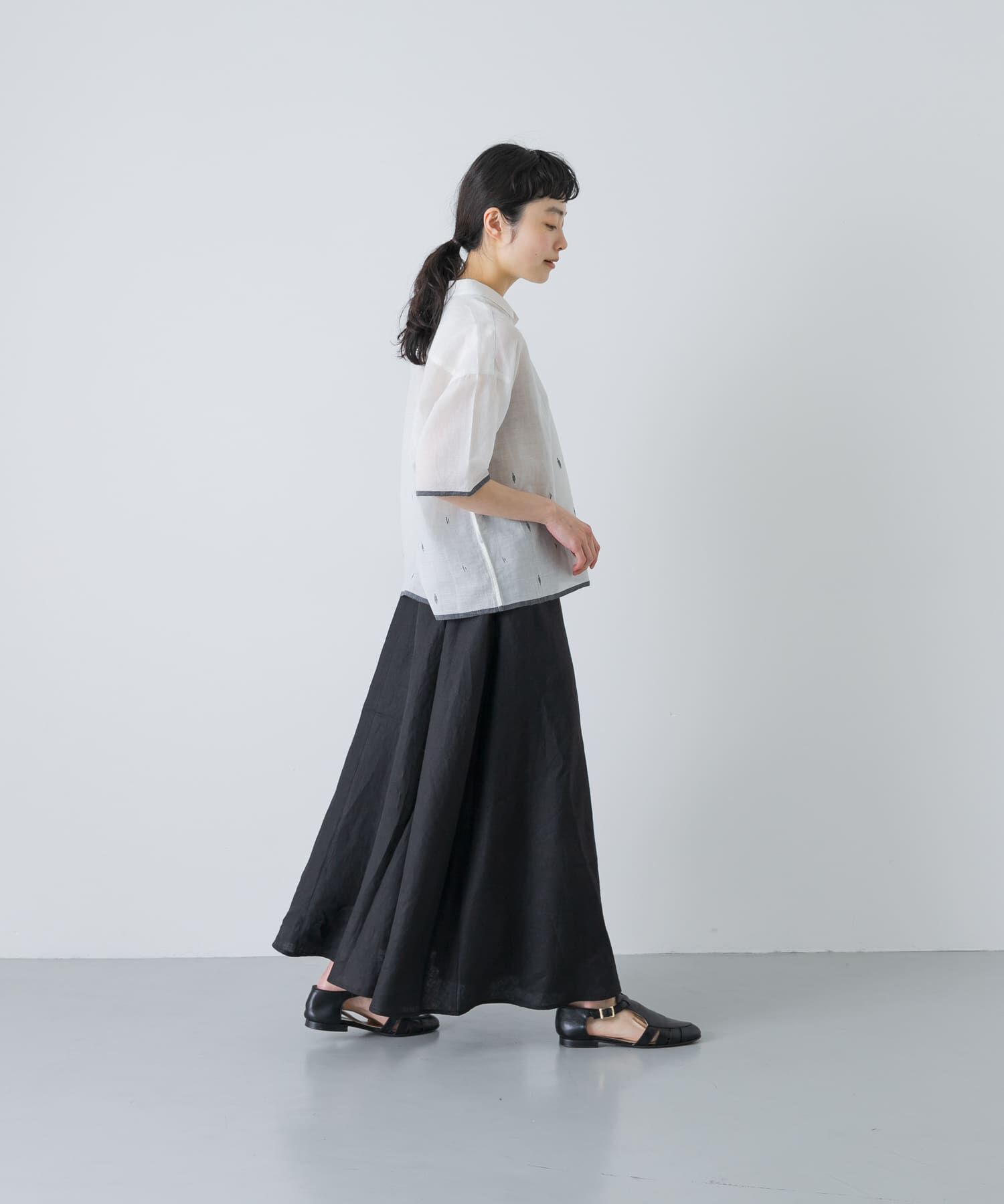 かぐれ「ジャムダニオープンカラーシャツ」|シャツ・ブラウス|