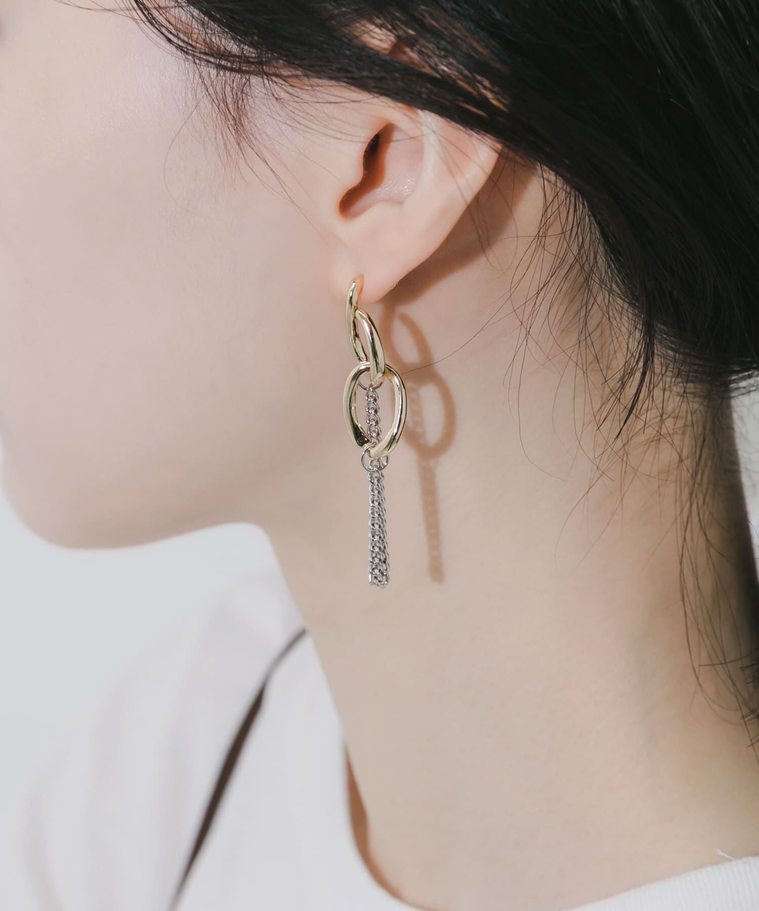 SMELLY「メタルオーバルリンクチェーンピアス」|ピアス|