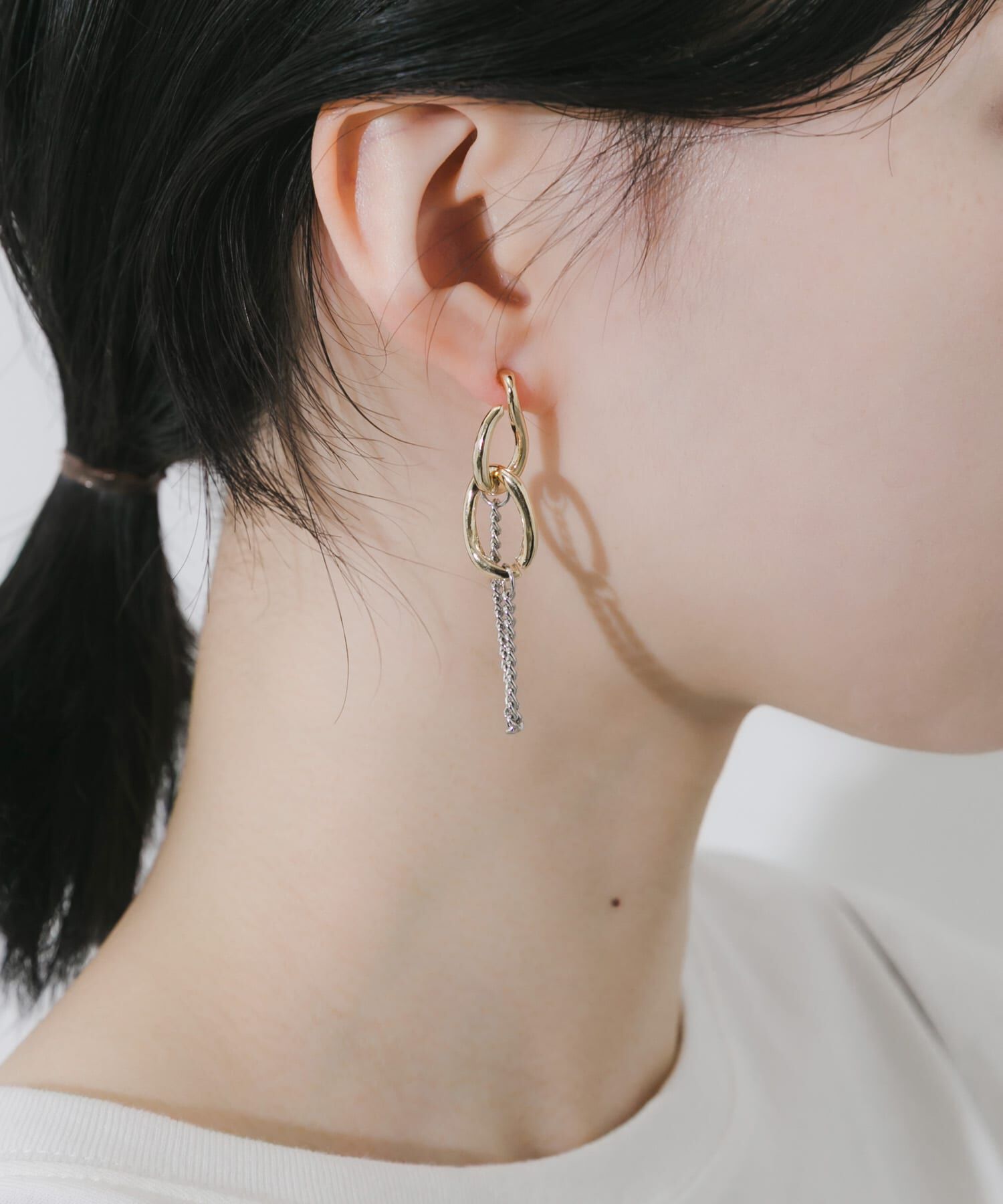 SMELLY「メタルオーバルリンクチェーンピアス」|ピアス|