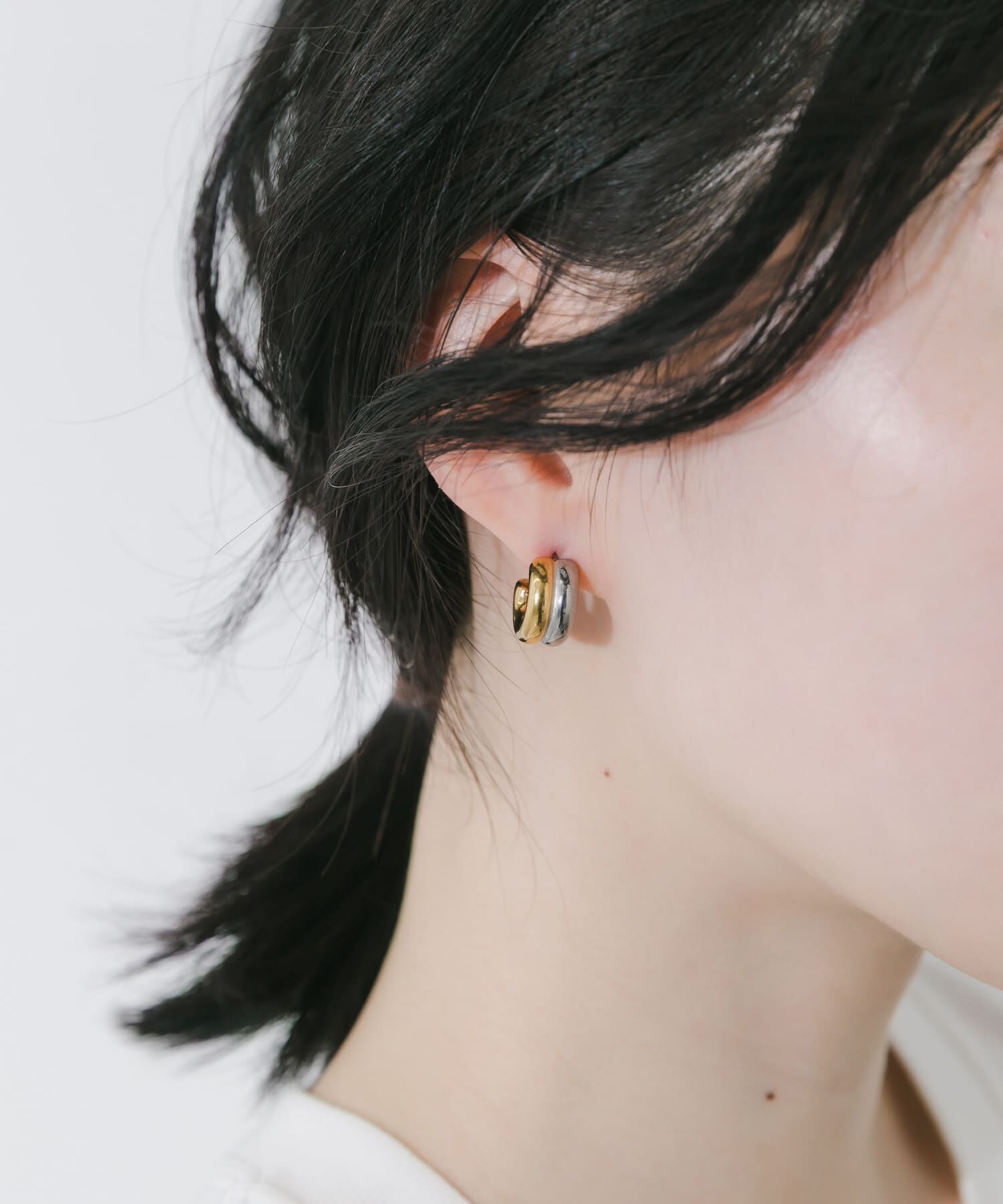 SMELLY「ステンレスコンビフープピアス」|ピアス|