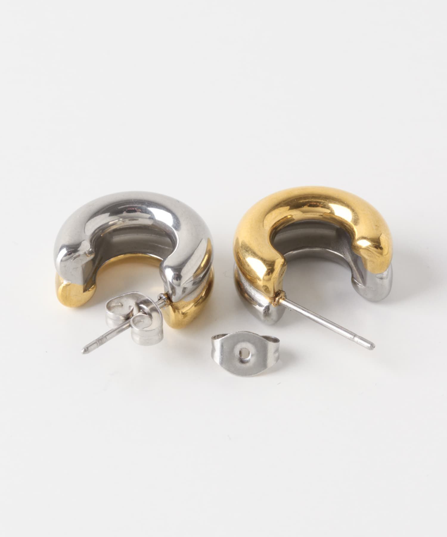 SMELLY「ステンレスコンビフープピアス」|ピアス|