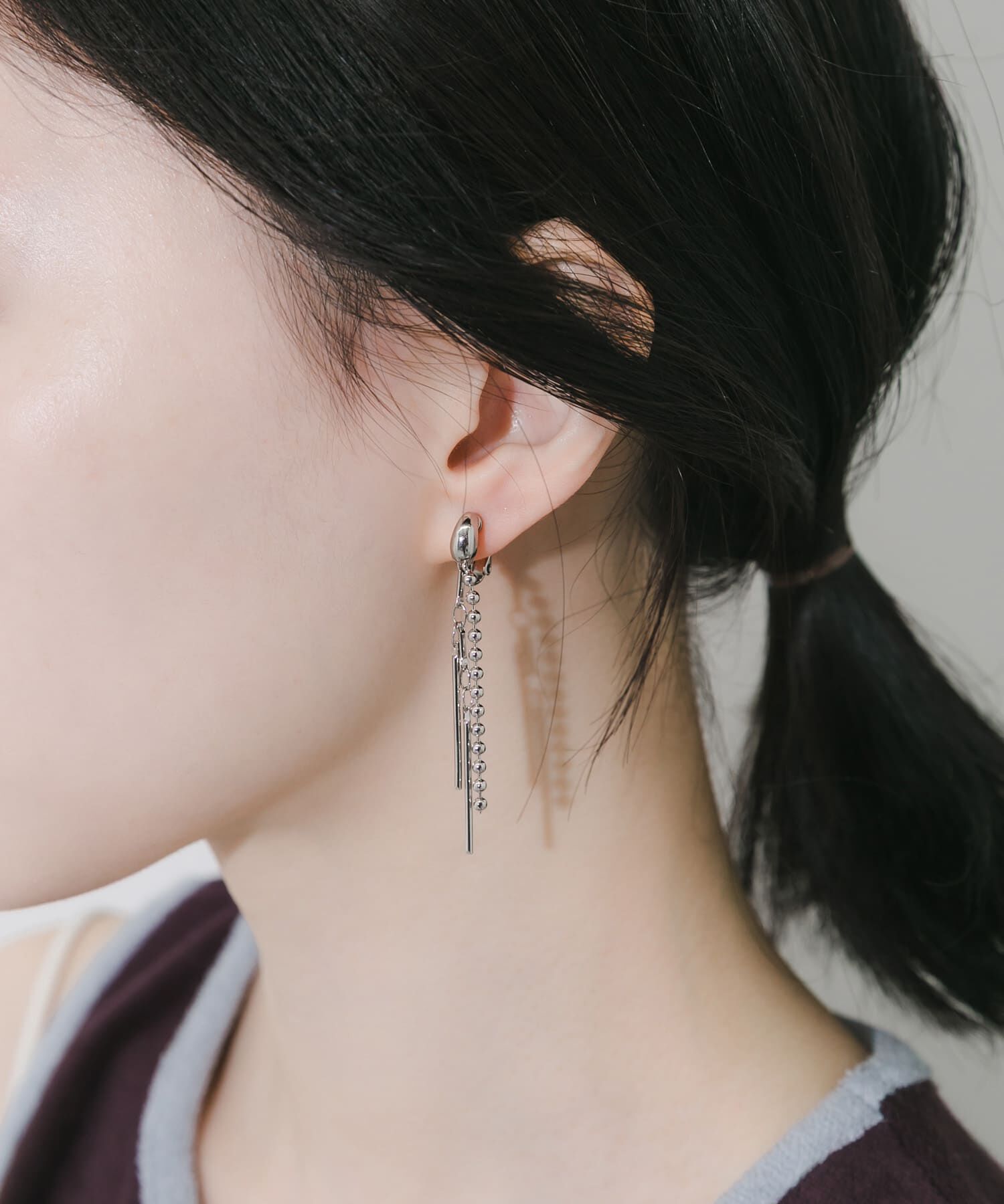 SMELLY「ダブルチェーンイヤリング」|イヤリング|シルバー