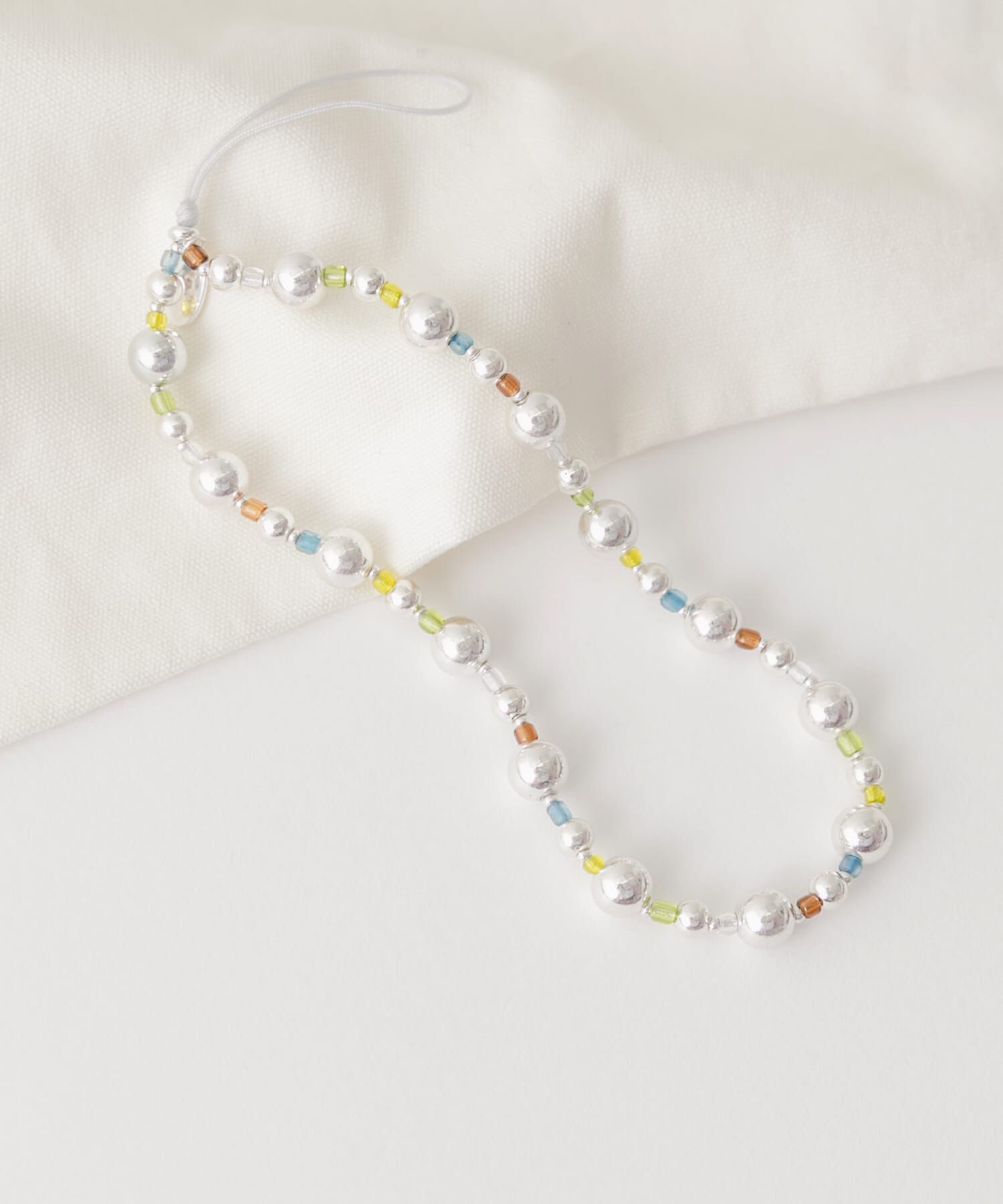 SMELLY「マルチカラーメタルビーズストラップ」|チャーム・キーホルダー|