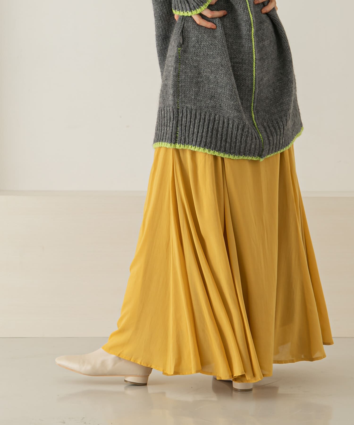  「マキシフレアスカート&there4;」|スカート|イエロー