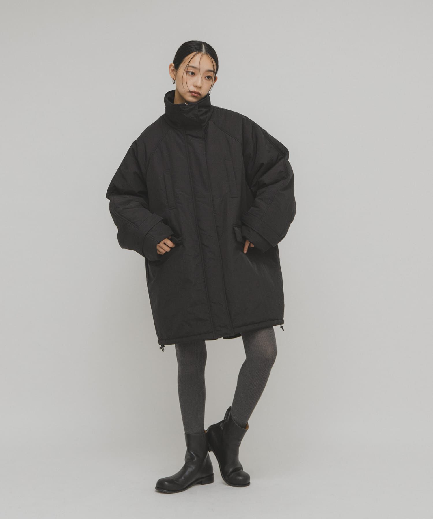  「モンスターパテッドミドルコート」|ダウン|ブラック