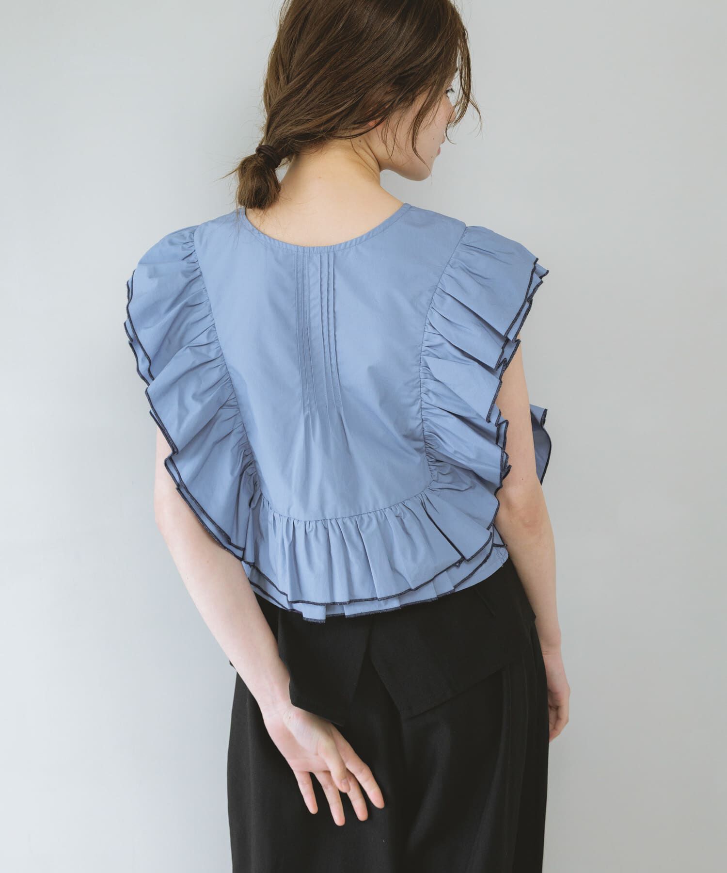  「2WAYバイカラーフリルブラウス」|シャツ・ブラウス|