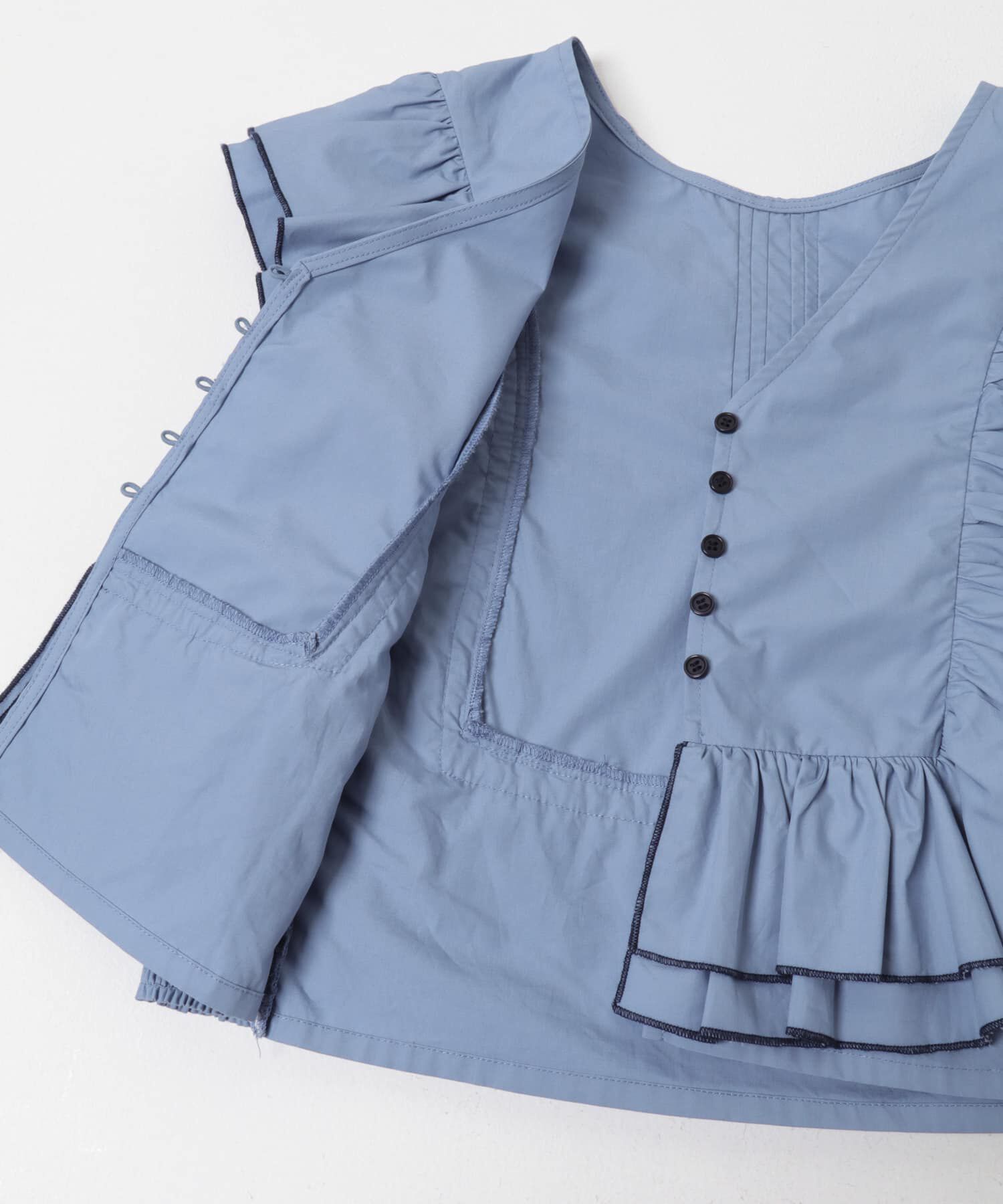  「2WAYバイカラーフリルブラウス」|シャツ・ブラウス|