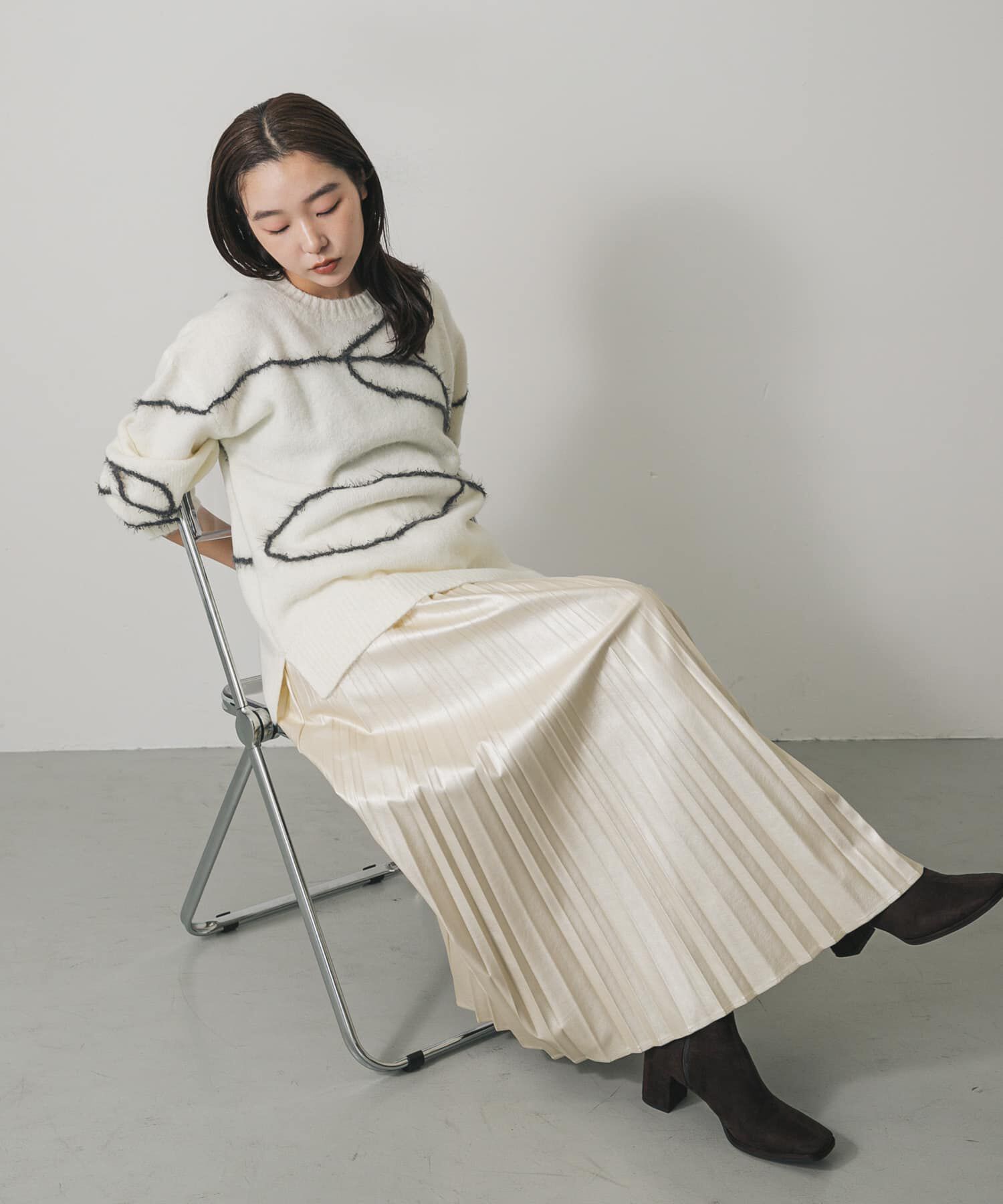 SENSE OF PLACE by URBAN RESEARCH「シャギーラインルーズニット」|ニット・セーター|アイボリー