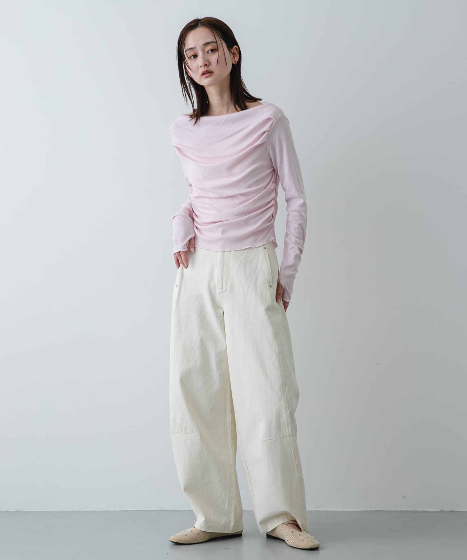 SENSE OF PLACE by URBAN RESEARCH「シアードレープリブトップ」|Tシャツ・カットソー|