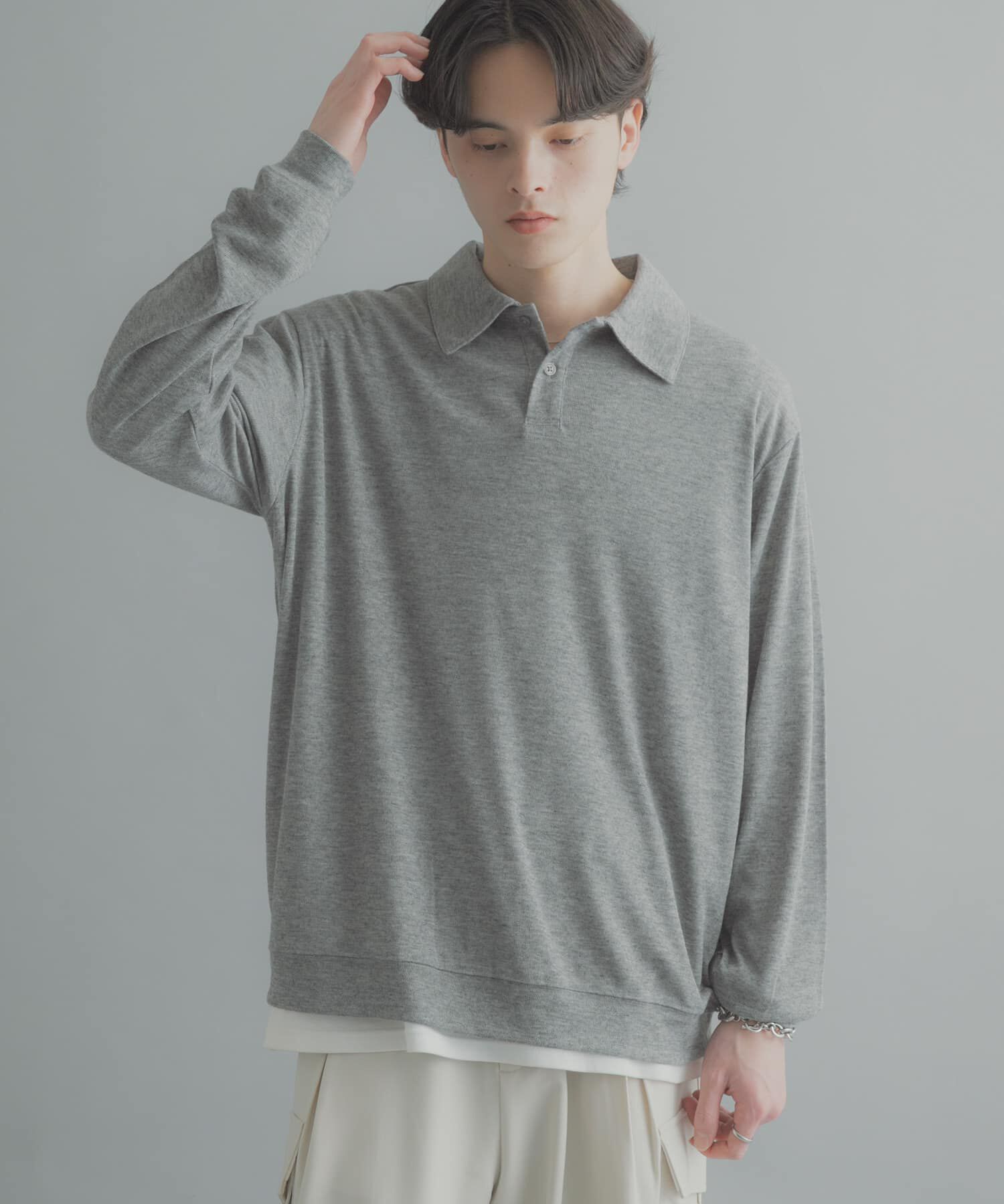 SENSE OF PLACE by URBAN RESEARCH「シアーロングスリーブポロシャツ」|ポロシャツ|