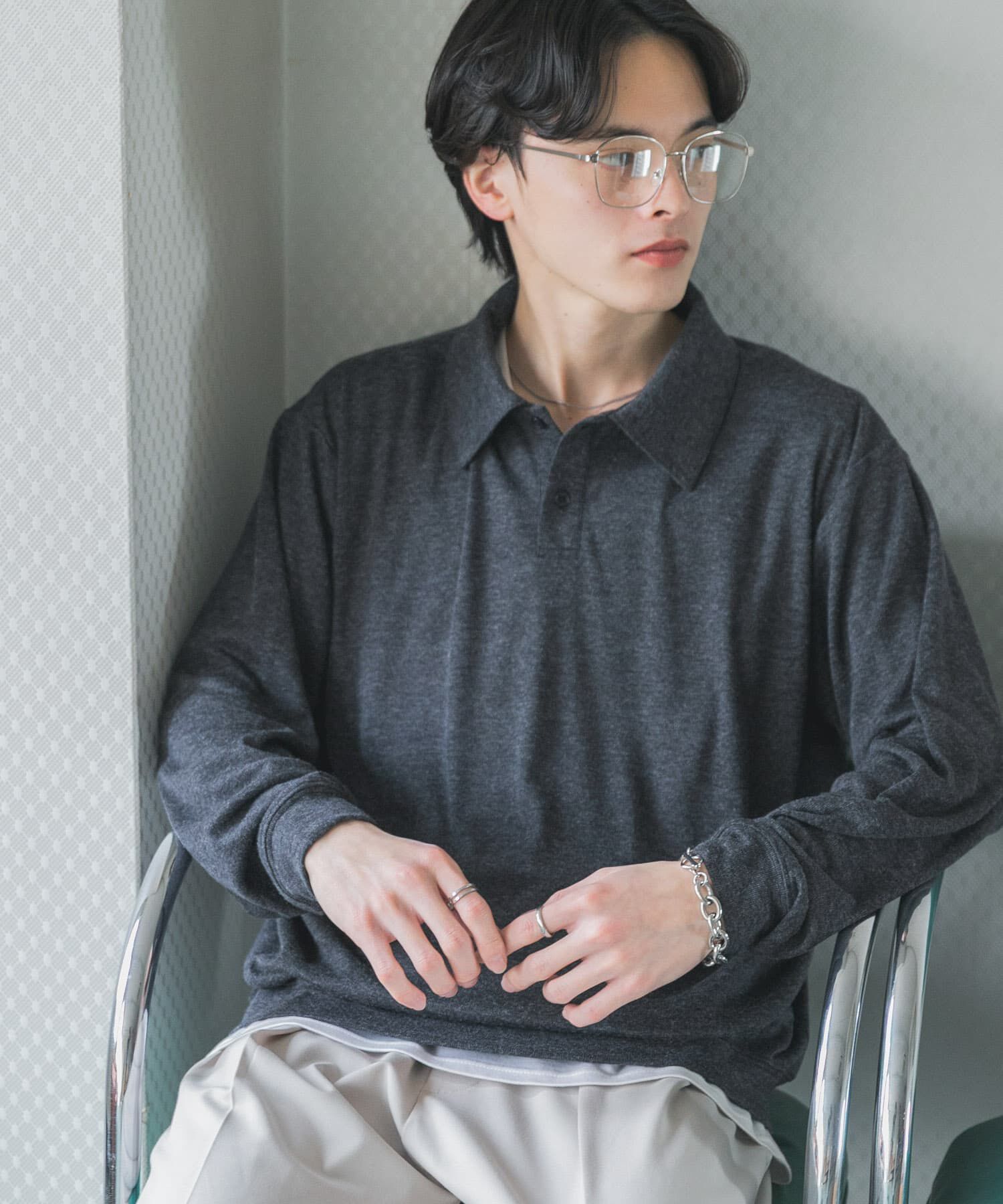 SENSE OF PLACE by URBAN RESEARCH「シアーロングスリーブポロシャツ」|ポロシャツ|