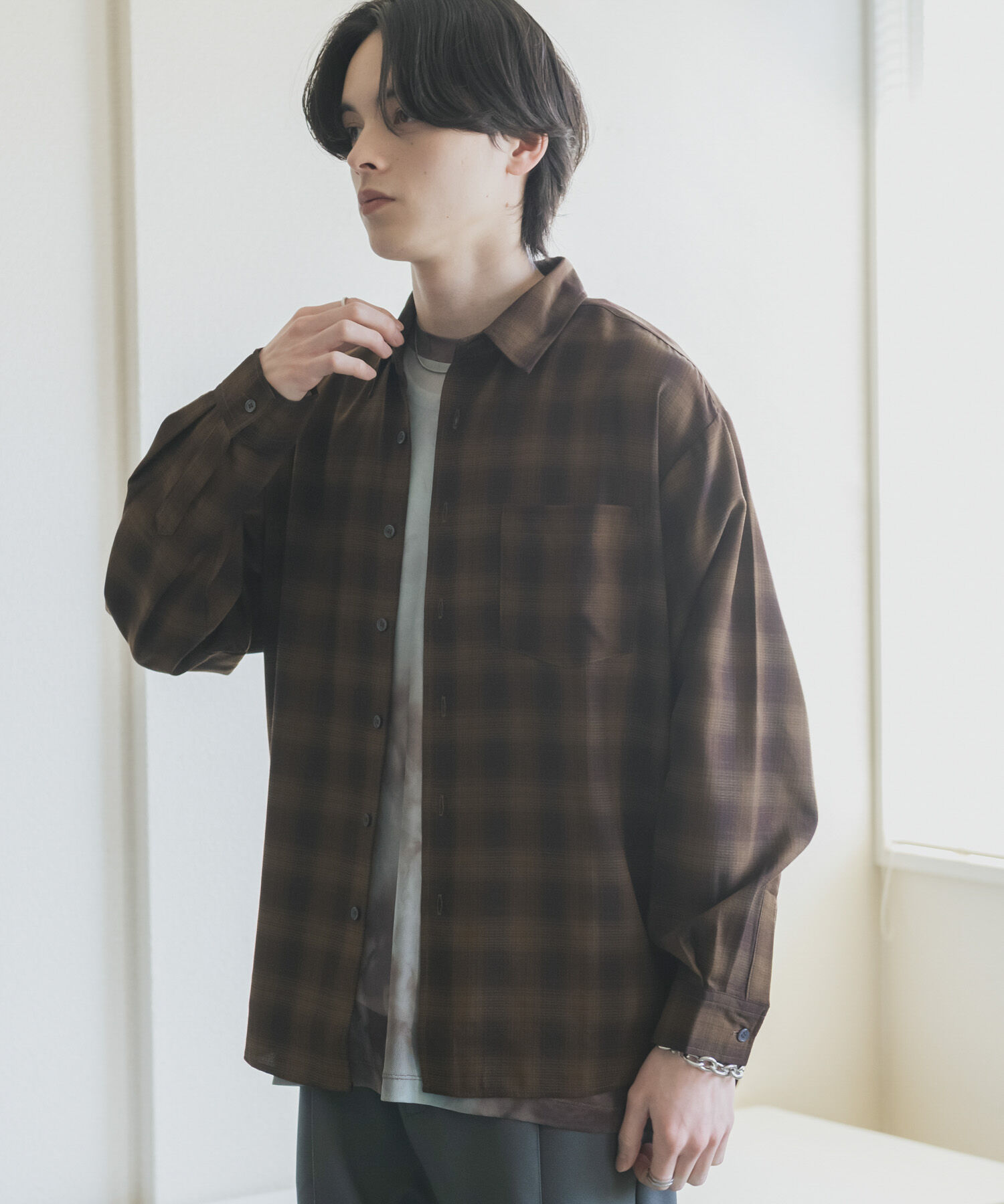 SENSE OF PLACE by URBAN RESEARCH「マドラスチェックロングスリーブシャツ」|シャツ・ブラウス|