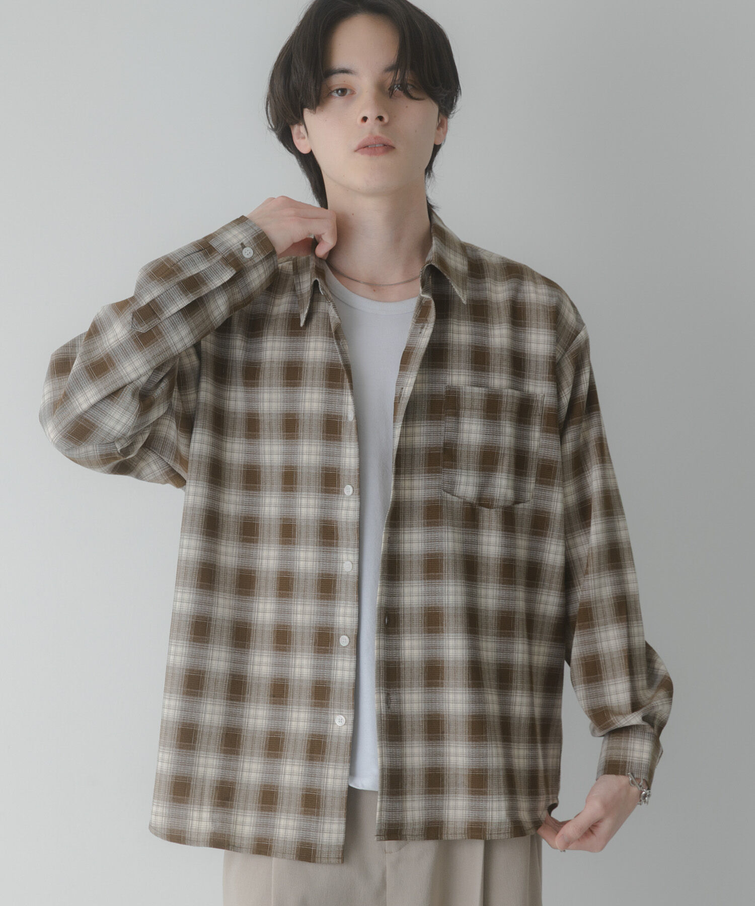 SENSE OF PLACE by URBAN RESEARCH「マドラスチェックロングスリーブシャツ」|シャツ・ブラウス|