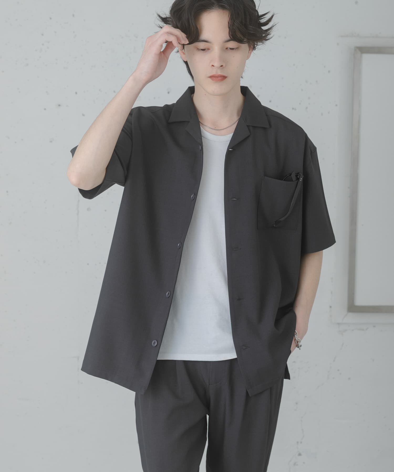 SENSE OF PLACE by URBAN RESEARCH「『速乾』ドライタッチオープンカラールーズショートスリーブシャツ」|シャツ・ブラウス|