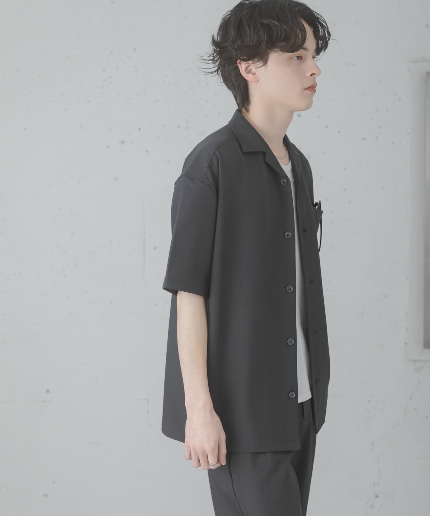 SENSE OF PLACE by URBAN RESEARCH「『速乾』ドライタッチオープンカラールーズショートスリーブシャツ」|シャツ・ブラウス|