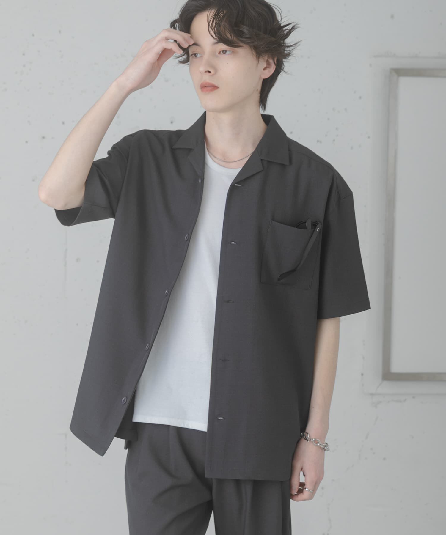 SENSE OF PLACE by URBAN RESEARCH「『速乾』ドライタッチオープンカラールーズショートスリーブシャツ」|シャツ・ブラウス|