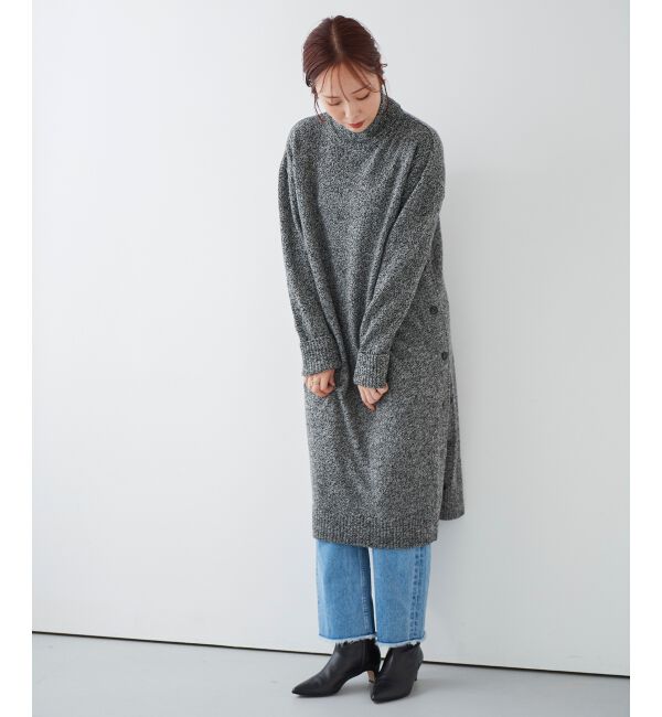 le.coeur blanc「サイドボタンメランジニットワンピース」|その他|