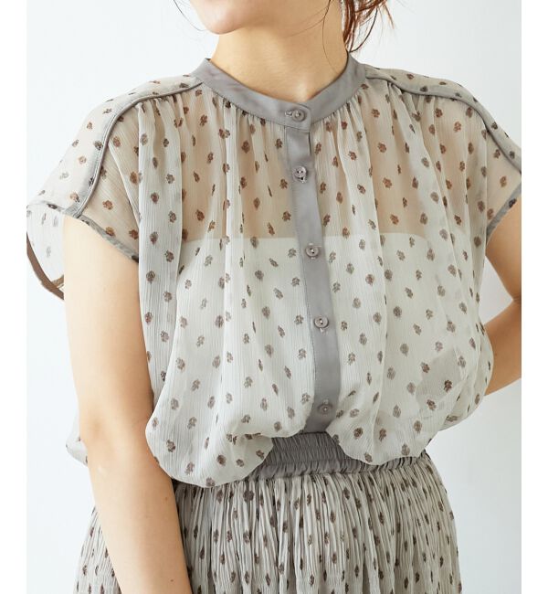  「楊柳フラワープリントフレンチブラウス」|シャツ・ブラウス|