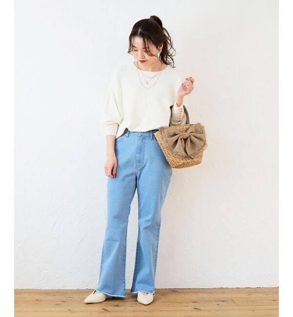  「ストレッチフレアデニムパンツ」|デニム|
