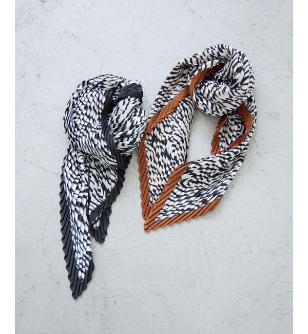  「《WEB限定アイテム》ゼブラプリントプリーツスカーフ」|バンダナ・スカーフ|ブラウン