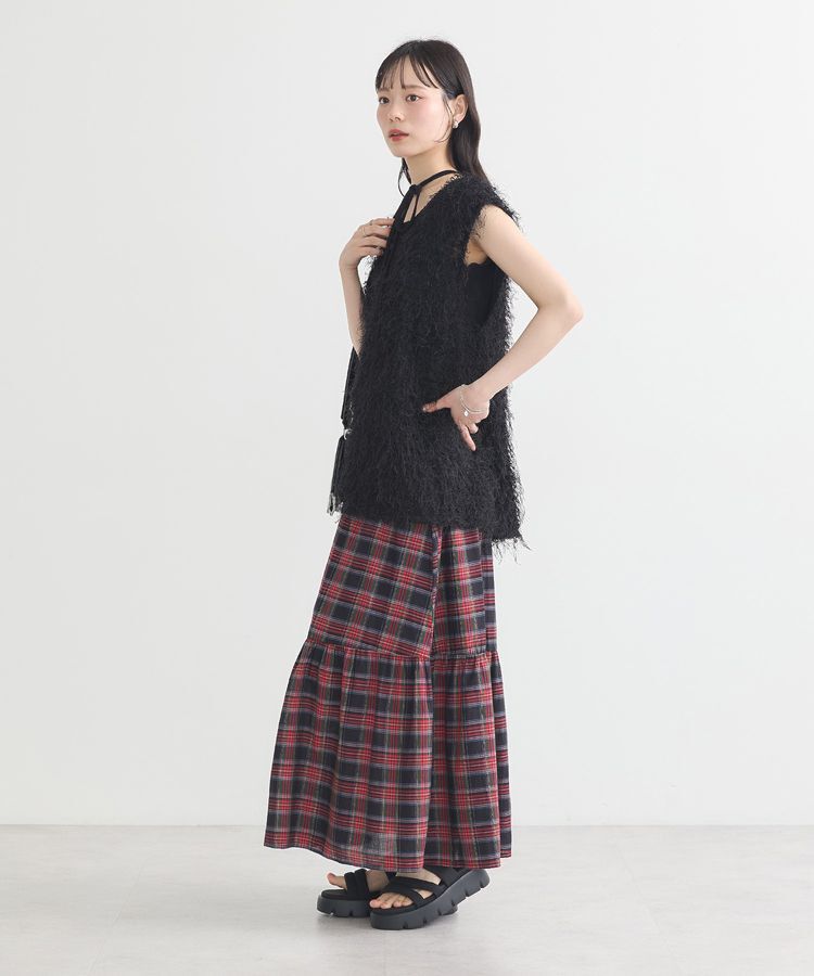 earth music&ecology「ふさふさベスト」|ベスト・ジレ|