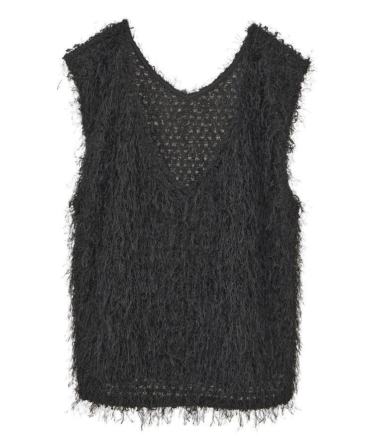 earth music&ecology「ふさふさベスト」|ベスト・ジレ|