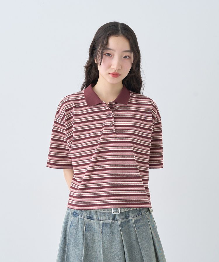 earth music&ecology「レトロボーダーポロシャツ」|Tシャツ・カットソー|