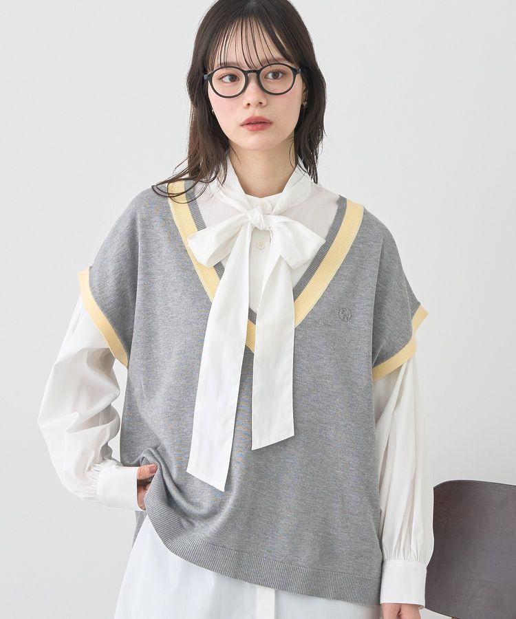 earth music&ecology「チルデンライクベスト」|ベスト・ジレ|Gray Mixture