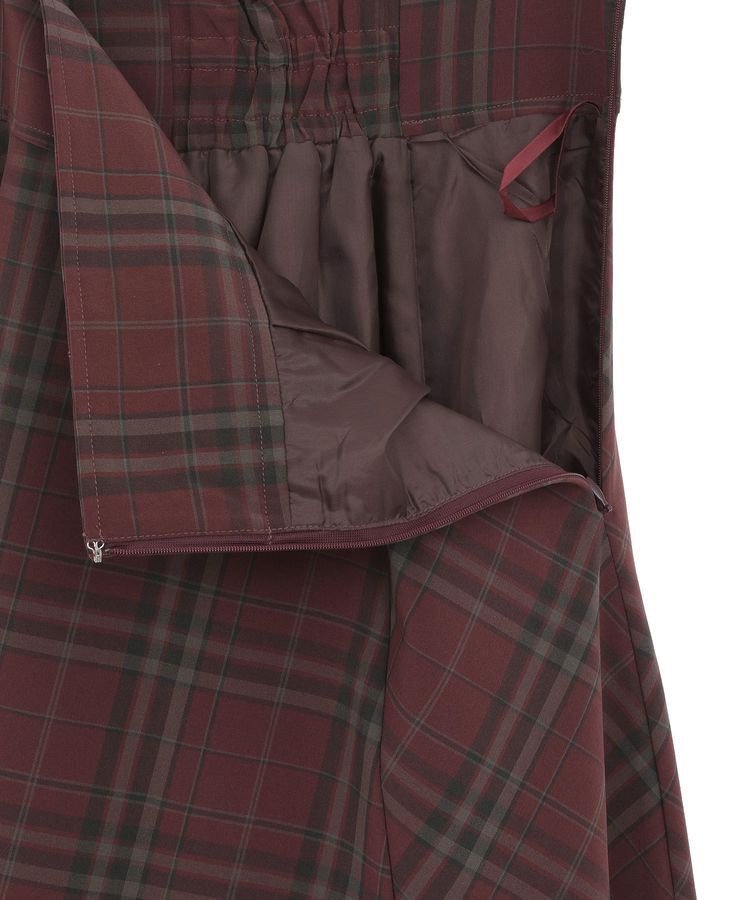 earth music&ecology「バックレースアップチェックスカート」|フレア|