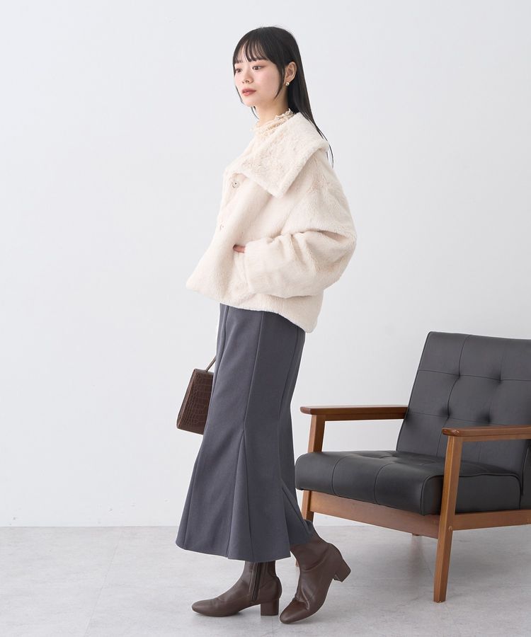 earth music&ecology「フロントジップマーメイドスカート」|タイト|