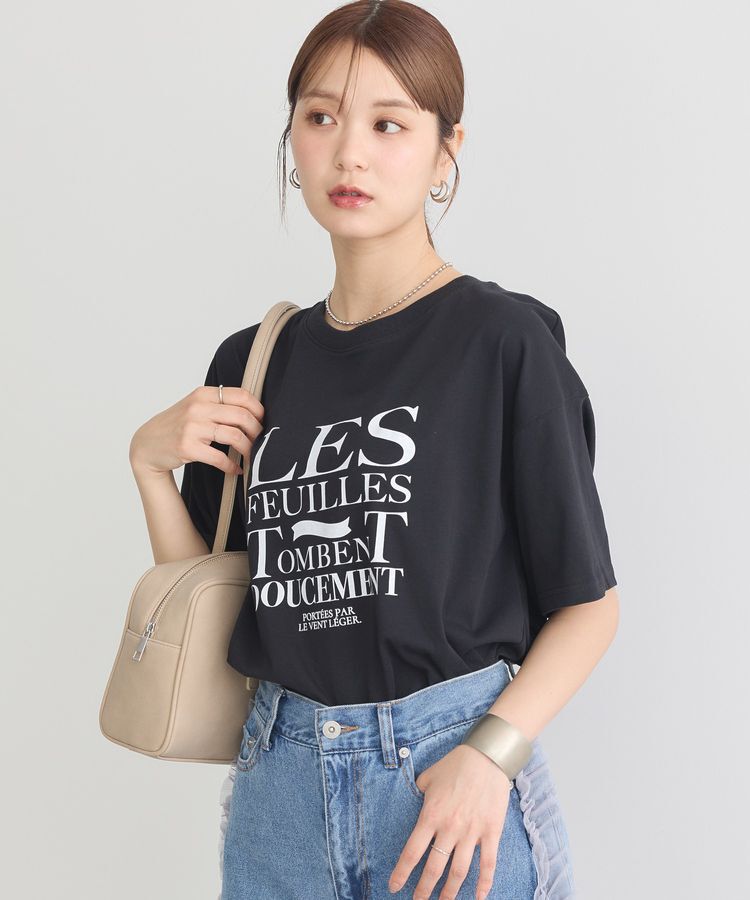 earth music&ecology「アソートプリントレギュラースリットTee」|Tシャツ・カットソー|Black