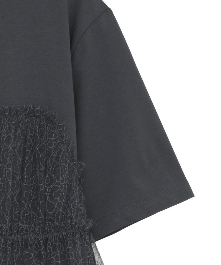 earth music&ecology「ニュアンス柄レースドッキングプルオーバー」|Tシャツ・カットソー|