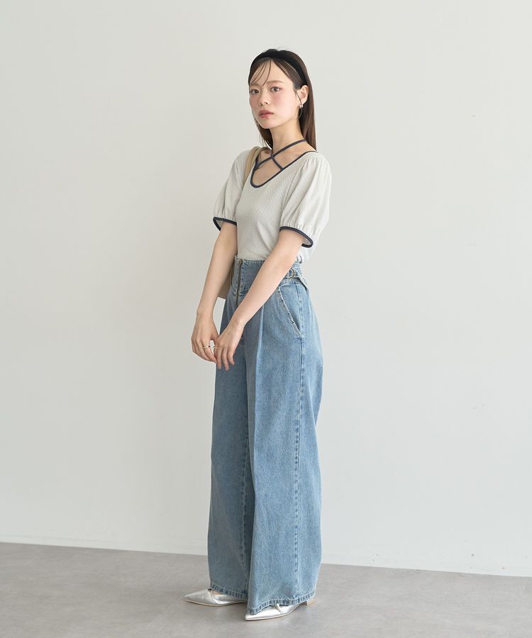 earth music&ecology「マルチウェイ配色リボンカットプルオーバー」|Tシャツ・カットソー|