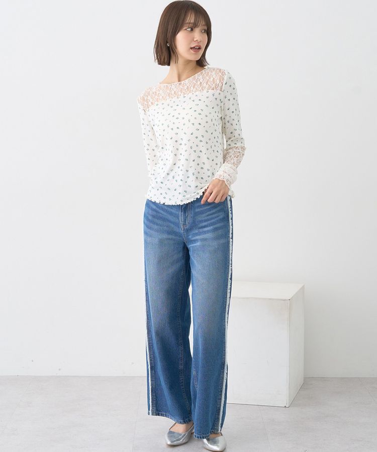 earth music&ecology「レース&times;アイレットプルオーバー」|Tシャツ・カットソー|