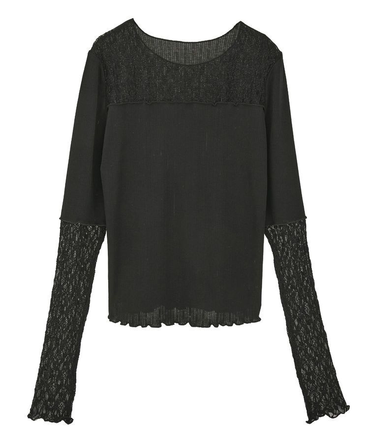 earth music&ecology「レース&times;アイレットプルオーバー」|Tシャツ・カットソー|