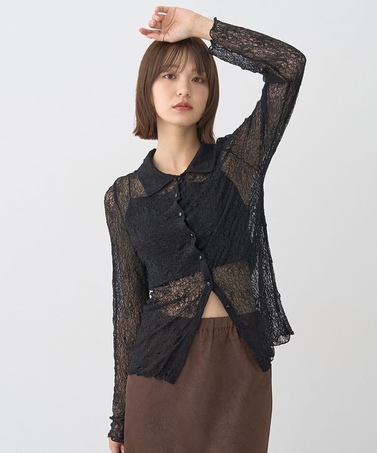 earth music&ecology「ストレッチレースシャツ」|シャツ・ブラウス|