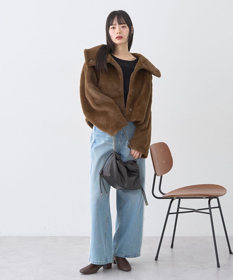 earth music&ecology「ワイドフリンジデニムパンツ」|デニム|