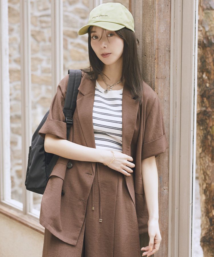 earth music&ecology「【セットアップ対応】リネンライクダブルジャケット」|テーラードジャケット|