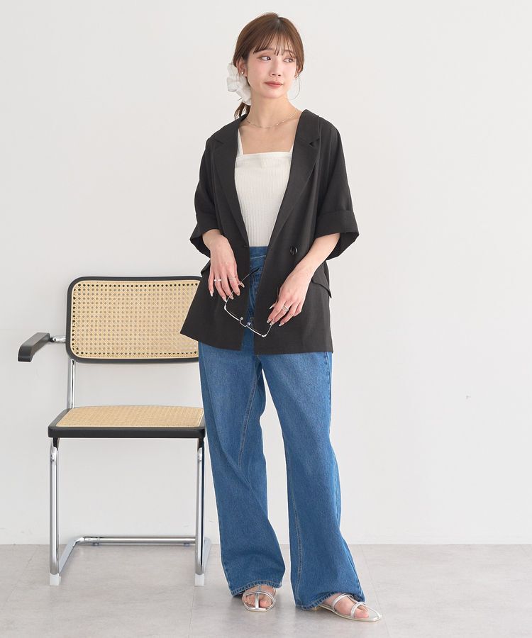 earth music&ecology「【セットアップ対応】リネンライクダブルジャケット」|テーラードジャケット|