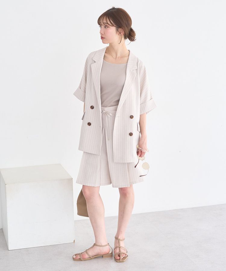 earth music&ecology「【セットアップ対応】リネンライクダブルジャケット」|テーラードジャケット|