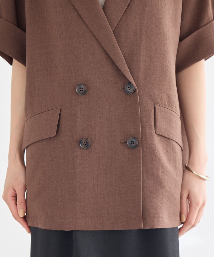 earth music&ecology「【セットアップ対応】リネンライクダブルジャケット」|テーラードジャケット|