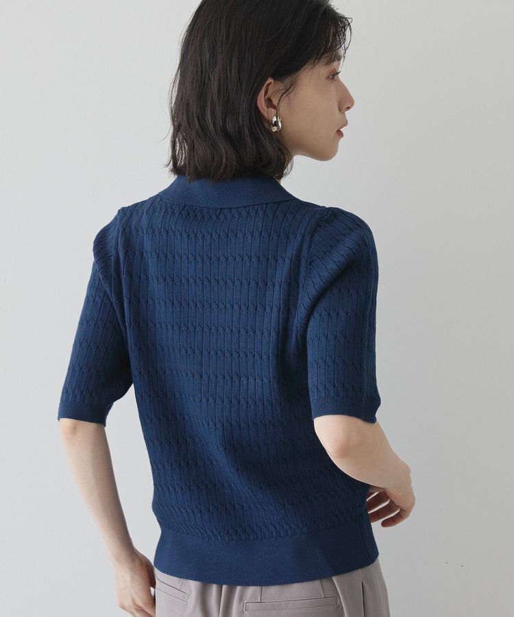 AMERICAN HOLIC「【2WAY】金ボタン衿付きケーブルプルオーバー」|ニット・セーター|