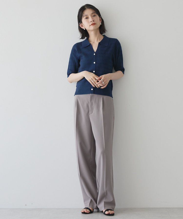 AMERICAN HOLIC「【2WAY】金ボタン衿付きケーブルプルオーバー」|ニット・セーター|