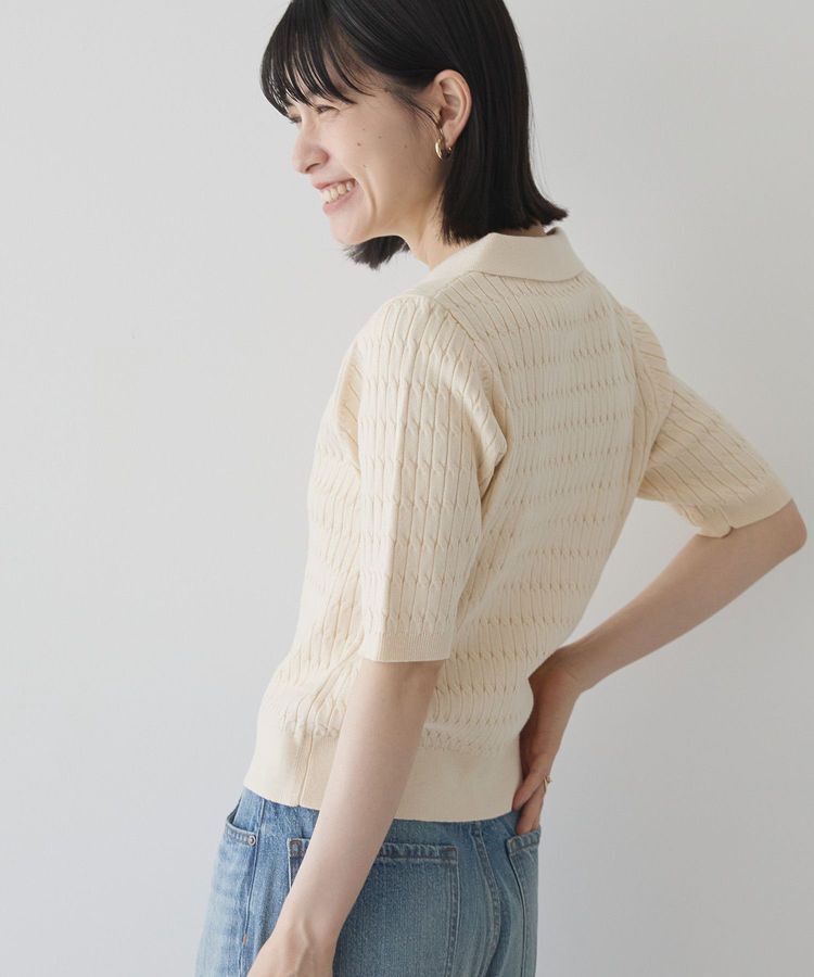 AMERICAN HOLIC「【2WAY】金ボタン衿付きケーブルプルオーバー」|ニット・セーター|