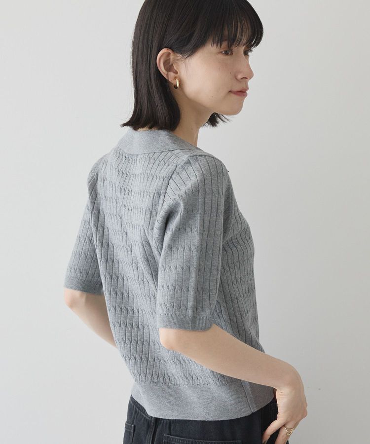 AMERICAN HOLIC「【2WAY】金ボタン衿付きケーブルプルオーバー」|ニット・セーター|