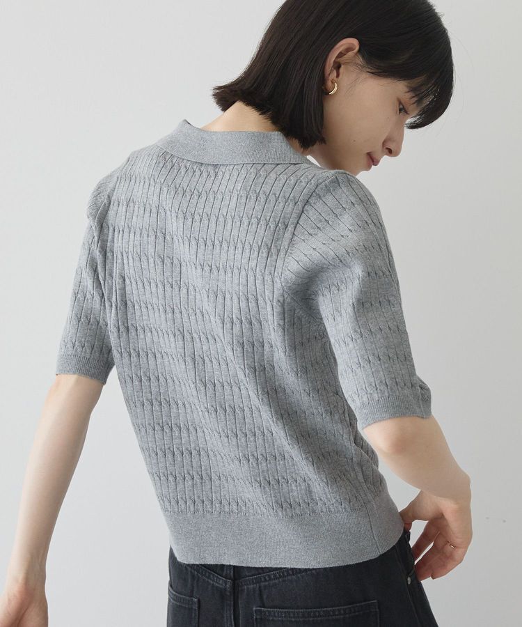 AMERICAN HOLIC「【2WAY】金ボタン衿付きケーブルプルオーバー」|ニット・セーター|