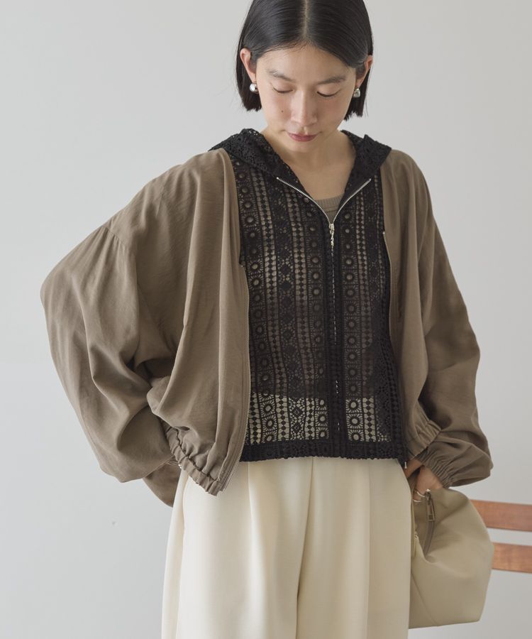 AMERICAN HOLIC「【UVカット+接触冷感】Vネックドルマンブルゾン」|ブルゾン・スタジャン|