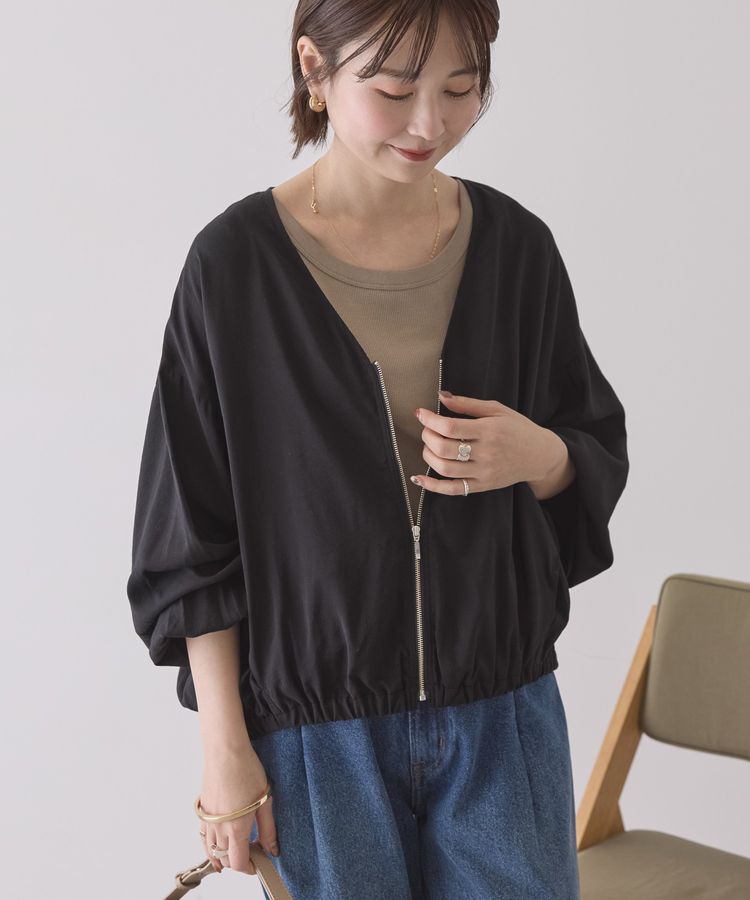 AMERICAN HOLIC「【UVカット+接触冷感】Vネックドルマンブルゾン」|ブルゾン・スタジャン|