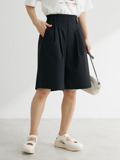  「綿麻混ハーフパンツ」|その他|ブラック